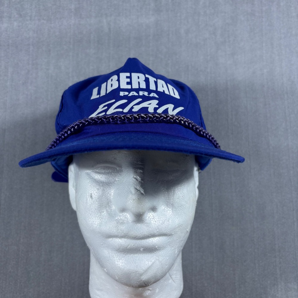 Head To Toe Hat OS Blue Libertad Para Elian Vintage Rope Cap Strapback Cuba